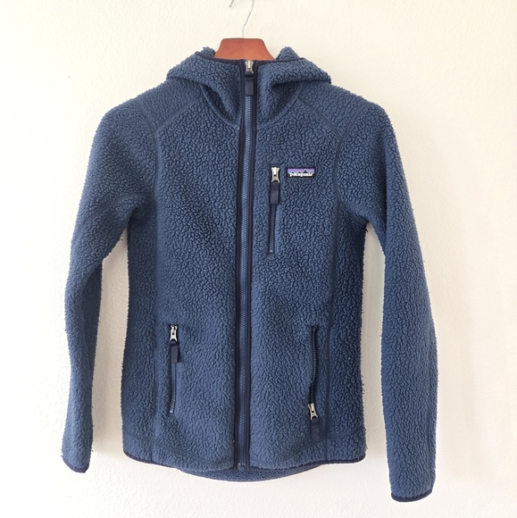 Patagonia Jackets & Blazers - Patagonia Worn Wear Retro Pile Hoody Jacket Navy Blue Size XS